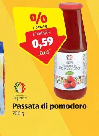 ALDI I colori del sapore passata di pomodoro 700 g offerta
