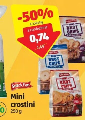 ALDI Snack fun mini crostini 250 g offerta