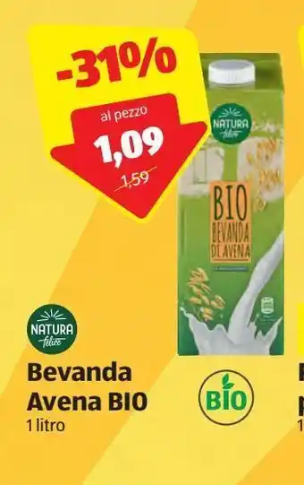 ALDI Natura felice bevanda avena bio 1 litro offerta