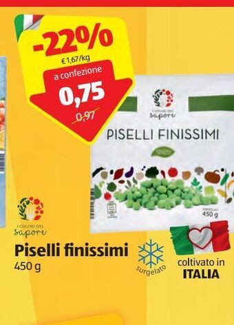 ALDI I colori del sapore piselli finissimi 450 g offerta