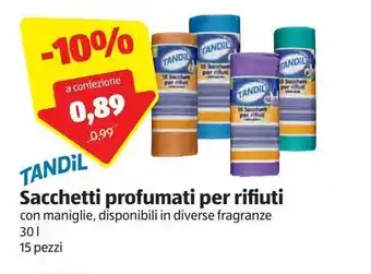 ALDI Tandil sacchetti profumati per rifiuti 30 l 15 pezzi offerta
