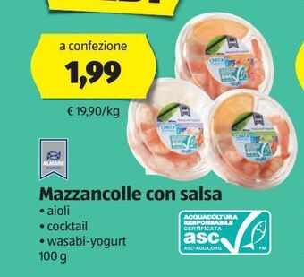 ALDI Mazzancolle con salsa offerta