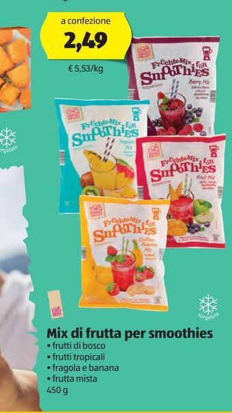 Mix di frutta per smoothies 450 g