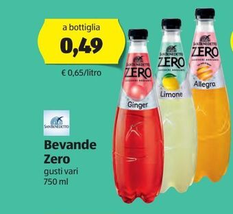 ALDI San benedetto bevande zero 750 ml offerta