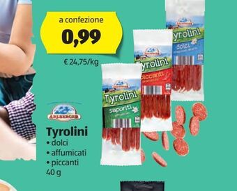 ALDI Tyrolini dolci affumicati piccanti 40 g offerta