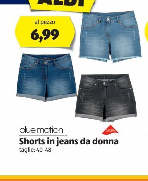 Shorts in jeans donna blue motion taglie 40- 48 offerta di ALDI