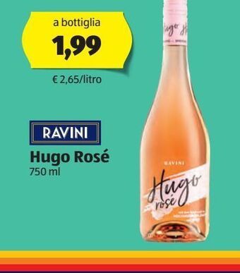ALDI Ravini hugo rose 750 ml offerta