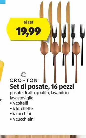 ALDI Set di posate 16 pezzi crofton offerta