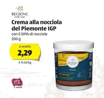 ALDI Regione Che Vai Crema alla nocciola del Piemonte IGP 200g offerta