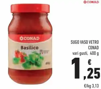 Conad Conad Sugo vaso vetro 400 g offerta