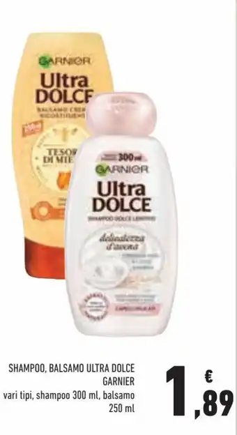 Conad Garnier Shampoo, balsamo ultra dolce 250 ml offerta