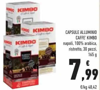 Conad Kimbo Capsule alluminio caffè 30 pezzi 165 g offerta