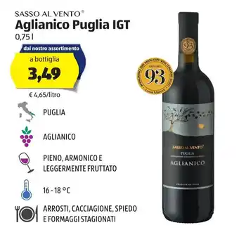 ALDI Sasso Al Vento Aglianico Puglia IGT 0,75L offerta