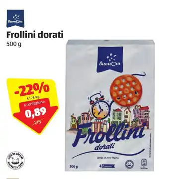 ALDI Buonora Frollini dorati 500g offerta
