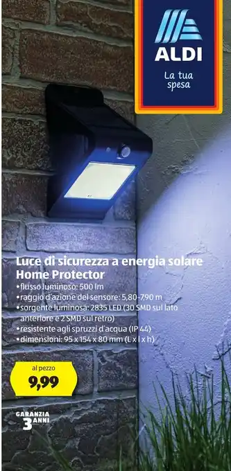 ALDI Home Protector Luce di sicurezza a energia solare offerta