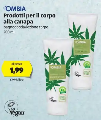 ALDI Ombia Prodotti per il corpo alla canapa 200ml offerta