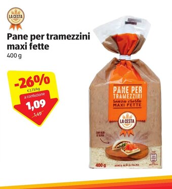 ALDI La Cesta Pane per tramezzini maxi fette 400g offerta