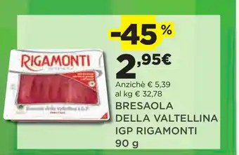 Coop Rigamonti Bresaola Della Valtellina IGP Rigamonti 90g offerta