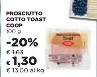 Coop Coop Prosciutto Cotto Toast 100g offerta