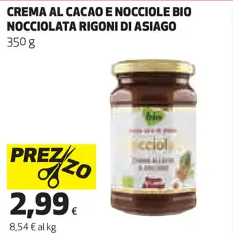 Coop Bio Nocciolata Rigoni di Asiago Crema Al Cacao E Nocciole 350g offerta