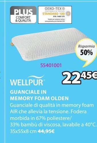 JYSK Guanciale in memory foam offerta