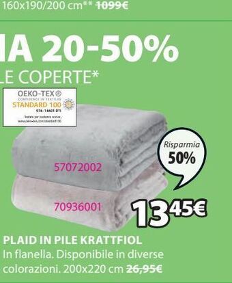 JYSK Plaid in pile offerta