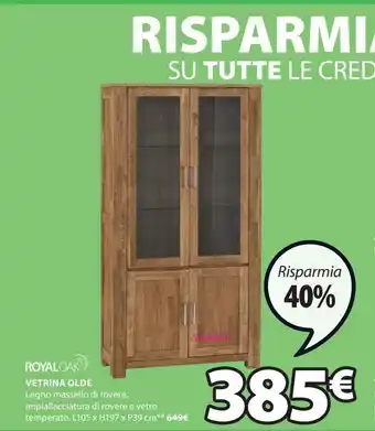 Vetrina legno massello di rovere