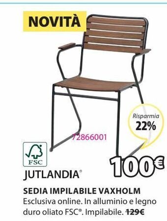 JYSK Sedia impilabile offerta