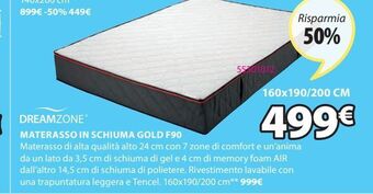 JYSK Materasso in schiuma gold f90 offerta