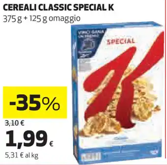 Coop Special K Kellogg's Cereali Classic 375g+125g offerta