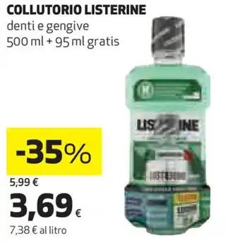 Coop Listerine Collutorio 500ml + 95ml gratis offerta