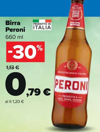 Carrefour Peroni Birra 660 ml offerta