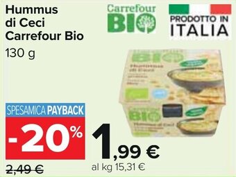 Carrefour Bio Hummus di Ceci 130 g