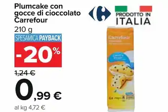 Carrefour Carrefour Plumcake con gocce di cioccolato 210 g offerta