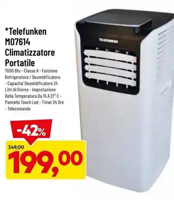 DPiù Telefunken M07614 Climatizzatore Portatile offerta