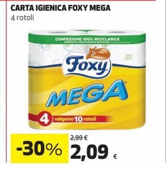 Coop Carta igienica foxy mega offerta