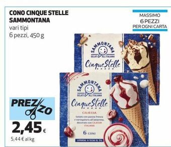 Coop Cono cinque stelle sammontana offerta