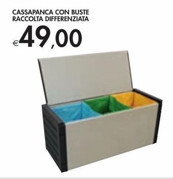 Bennet Cassapanca con buste raccolta differenziata offerta