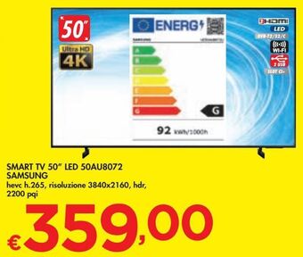 Bennet Smart tv 50" led 50au8072 samsung offerta