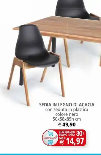 Sedie in legno di acacia