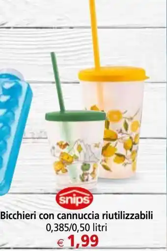 Il Gigante Bicchieri snips con cannuccia riutilizzabili offerta