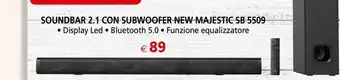Soundbar 2.1 con subwoofer majestic sb 5509