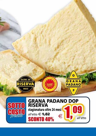 Grana padano dop riserva stagionatura oltre 24 mesi l'etto