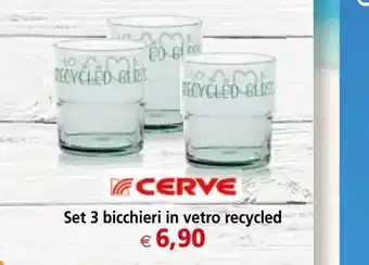 Il Gigante Set 3 bicchieri acqua recycled offerta