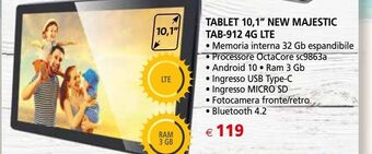 Il Gigante Tablet 10.1'' new majestic tab-912 4g lte offerta