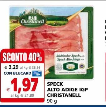 Il Gigante Speck alto adige igp christanell 90g offerta