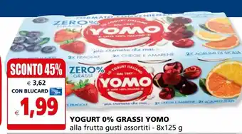 Il Gigante Yogurt yomo 0% grassi offerta