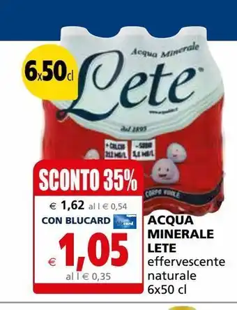 Il Gigante Acqua minerale lete effervescente naturale 6x50cl offerta