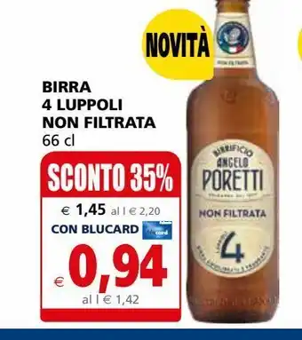 Il Gigante Birra messicana 4 luppoli non filtrata 66 cl offerta