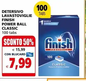 Detersivo lavastoviglie finish power ball classic 100 tabs